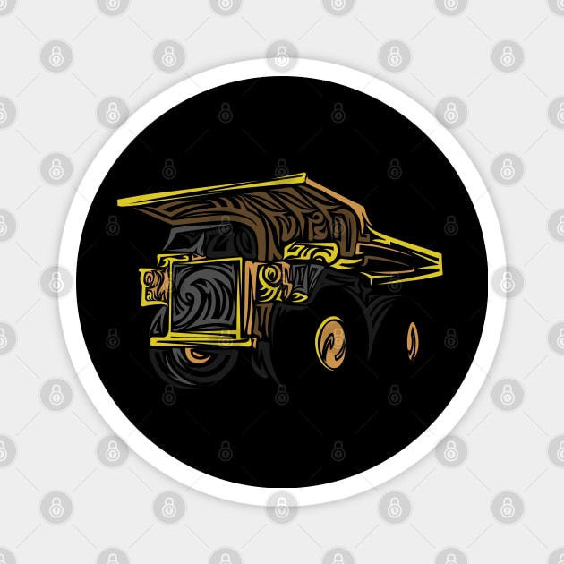 Tribal Dump Truck Magnet by damnoverload